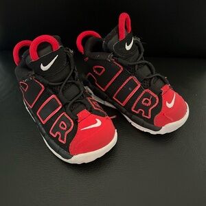 Red & black toddler size 5c Nike Air More Uptempo